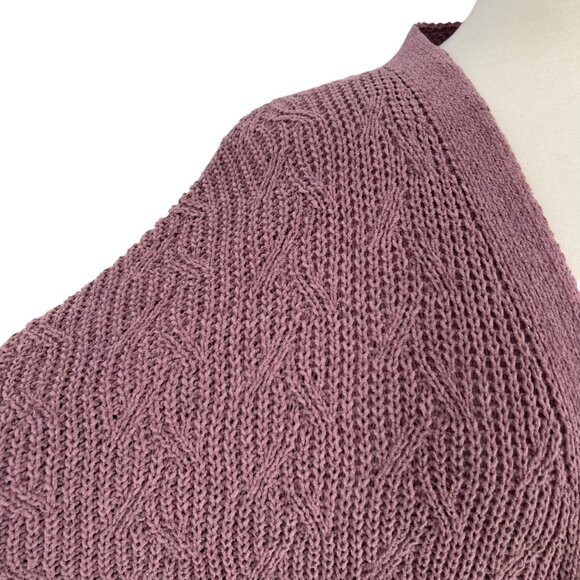 Margeaux & Ellie Chenille Open Front Cardigan Sweater Purple Size Large - Picture 4 of 12